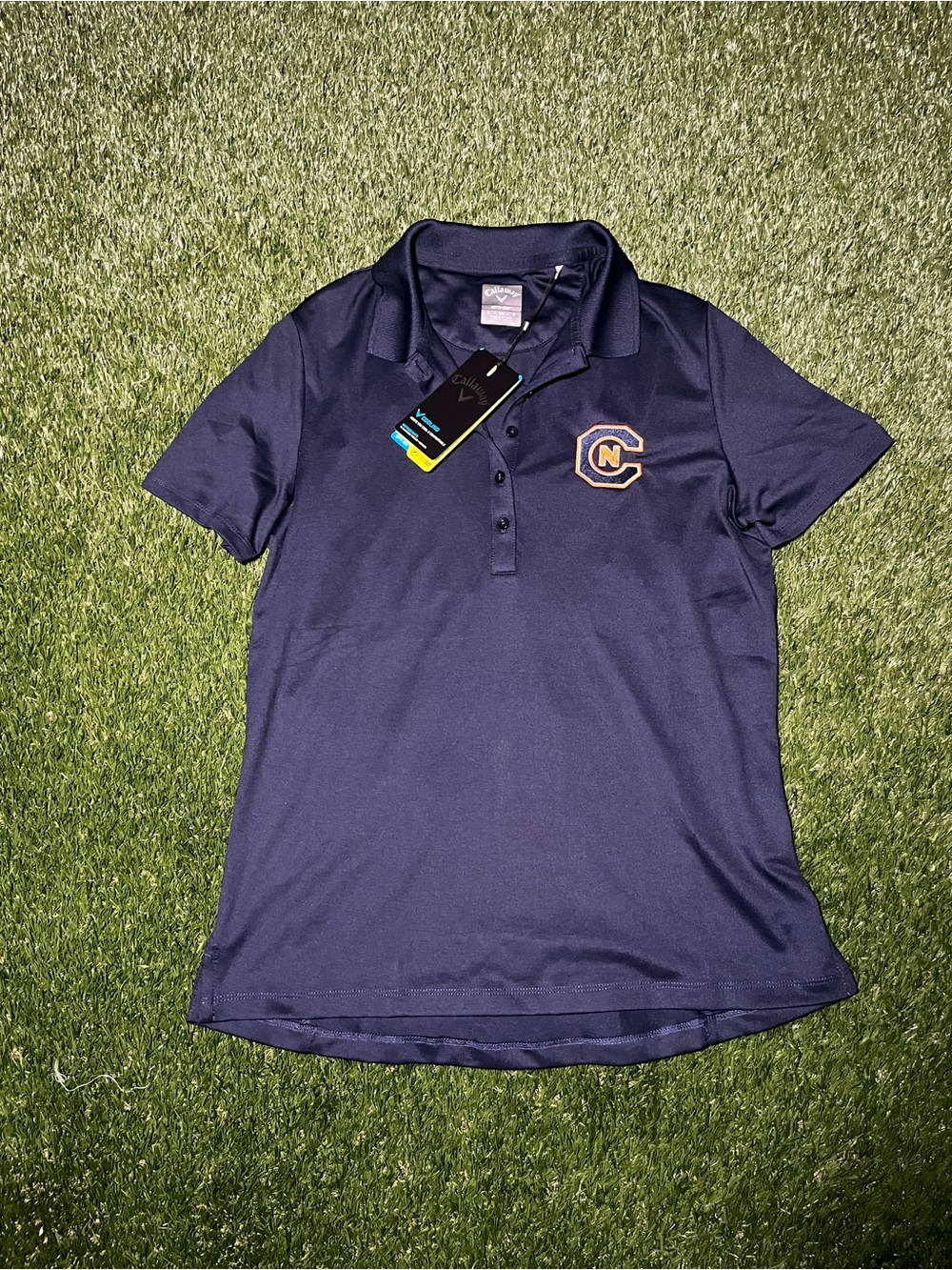 Callaway Navy Blue Women's Small Polo with Embroidered CN Patch